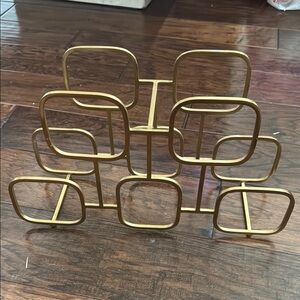 Vintage Antique Gold Metal Wine Rack